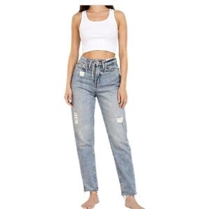 Old Navy High-Rise Curvy O.G. Straight Ankle Jeans Distressed Size 0 NWT​